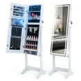 thumbnail image 1 of Costway Armoire à Bijoux avec Miroir à DEL, Organisateur sur Pied avec Lumière Intégrée à 3 Couleurs, 1 of 10