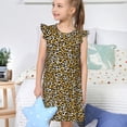 thumbnail image 4 of Fotbe Leopard Vestido de Dormir para Niñas de 3 a 10 Años, Mangas Cortas, Estilo Princesa, Pijama Camisón con Mangas Voladas-X-Large, 4 of 6