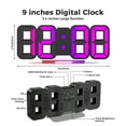 thumbnail image 5 of 3D LED Digital Clock ,9.7", Large Display Table/ Desk Clock with Remote Control 12/24H Temperature (Black), 5 of 11