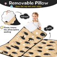 thumbnail image 3 of Hedgehog and Polkadot Beige Pattern Teens Toddler Nap Mat with Pillow, Sleeping Mat Bag for Preschool Daycare 59"x22", 3 of 6
