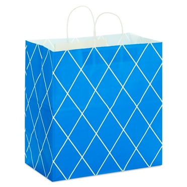 Hallmark Extra-Deep Gift Bag (Blue and White Diamond Plaid)
