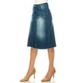 thumbnail image 2 of Fashion2Love Women's Juniors/Plus Size Middle - Length Stretch Denim A-Line Skirt, 2 of 5