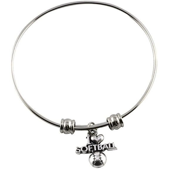 I Love Softball Bangle