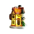 thumbnail image 2 of Casa de resina en miniatura con iluminación de nieve navideña y centros de mesa con luz cálida Estilo C, 2 of 9