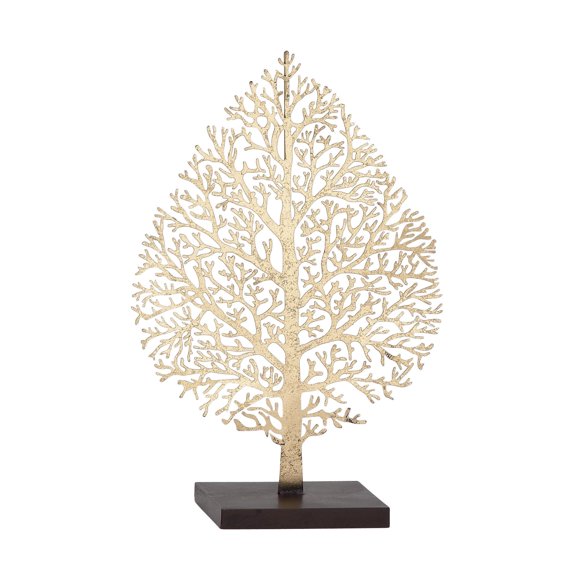 11" x 16" Gold Metal Tree Sculpture, by DecMode