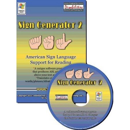Sign Generator American Sign Language Support for Reading CD ROM by IDRT