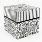 Cardboard Black And White Wedding Card Box