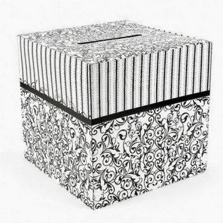 Cardboard Black And White Wedding Card Box