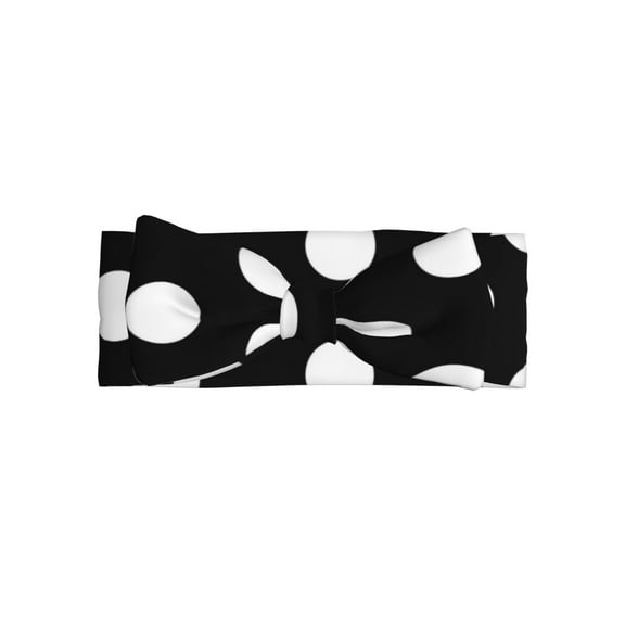 Daiia Black and White Polka Dot Printed Handmade Baby Headbands Soft Stretchy Hair Bands with Bows for Newborn Infant Baby Toddler Girls
