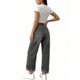 thumbnail image 2 of Miqool Women's Baggy Jeans High Waisted Straight Leg Cuffed Hem Denim Pants Spring Summer Vintage Trousers with Pockets, 2 of 5