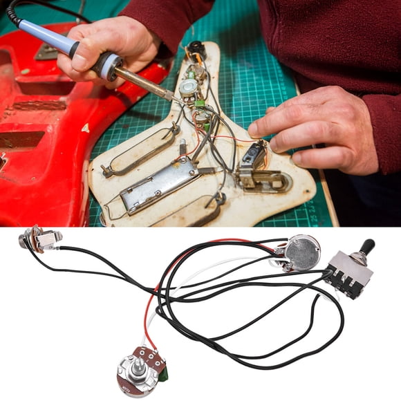 Piezas de guitarra, arnés de cableado de 3 vías para guitarra eléctrica, kit de arnés de cableado de guitarra EOTVIA NO