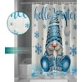 thumbnail image 4 of Polyester Fabric Hello Winter Shower Curtain, Christmas Gnomes Blue Snowflake, Waterproof Bathtub Curtain Bathroom Decor Set with Hooks 72 x 72 Inches,, 4 of 6