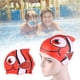 thumbnail image 5 of Gorro de natación de silicona para jóvenes niños niñas sílice de alta elasticidad resistente al agua pez de dibujos animados mantiene el cabello limpio y seco rojo ANGGREK  Otros, 5 of 8