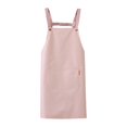 thumbnail image 1 of Delantal con peto con bolsillo, suave, transpirable, duradero, impermeable, delantal de trabajo, mono de limpieza para hornear en casa, Rosado Gloria delantal de cocina, 1 of 9