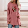 thumbnail image 2 of Pompotops Mode T-Shirt Décontracté à Manches Longues Col Rond Imprimé Blouse Tops Liquidation, 2 of 4