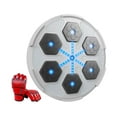 thumbnail image 2 of Máquina de boxeo, caja de música, diana de pared, diana de reacción iluminada, equipo de entrenamiento con guantes, entrenador de boxeo para kickboxin Gris con guantes rojos, 2 of 8