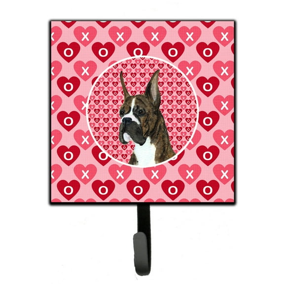 Carolines Treasures SS4508SH4 Boxer Hearts Love and Valentines Day Portrait Leash or Key Holder Single Hook multicolor