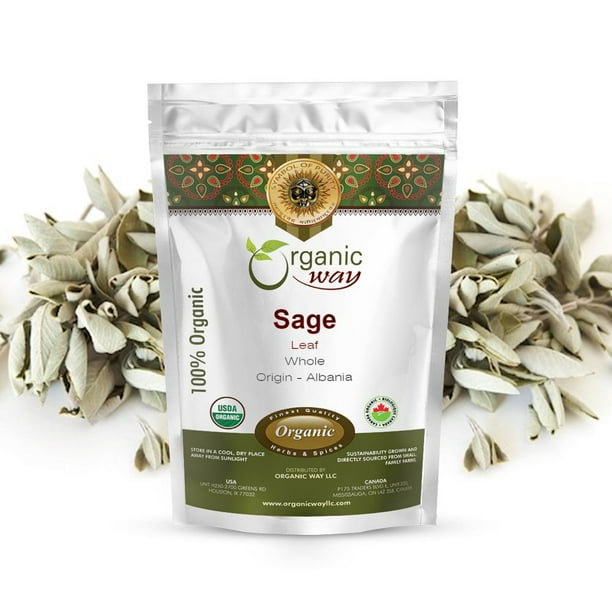 Organic Sage Leaf (Whole) 1/2 LBS