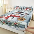 thumbnail image 3 of Feelyou Christmas Snowman Bed Sheets, Winter Wonderland Landscape King Sheets, Cute Kawaii Bird Sheet Set, Ultra Soft Home Decor, 4pcs, 3 of 7