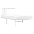 thumbnail image 3 of vidaXL Metal Bed Frame with Headboard White 100x190 cm, 3 of 5