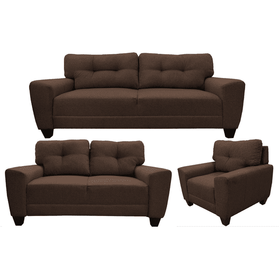 Sala Modular 3-2-1 El Bazar Store Sidney Chocolate, Sofa, Love seat y sillon