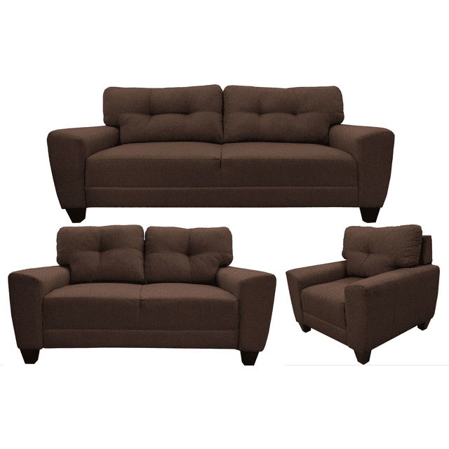Sala Modular 3-2-1 El Bazar Store Sidney Chocolate, Sofa, Love seat y sillon