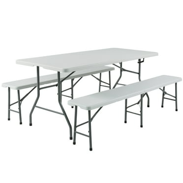 Zimtown 3 Pieces 6ft Portable Folding Picnic Table with Bench