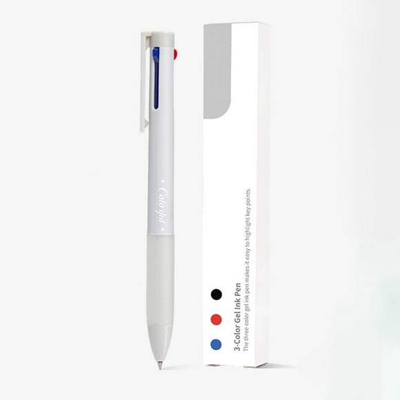 Bolígrafo de Gel Modular Tricolor con Mecanismo de Clic | Bolígrafo de Plástico Gris con Punta de 0,5 Mm | 3 Colores de Tinta En 1 | Tamaño: 14,5 Cm | Tinta de Secado Rápido | Agarre Ergonómico | 1 U
