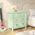 thumbnail image 2 of LAZZO 3-Drawer Nightstand, Modern Bedside Table with 2 Sets of Replacement Handles for Bedroom, Green, 2 of 8
