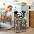 thumbnail image 5 of Yayeee Freestanding Laundry Hamper with Handle Collapsible Large Storage Basket for Clothes, Beige Halloween Skeleton, 5 of 7