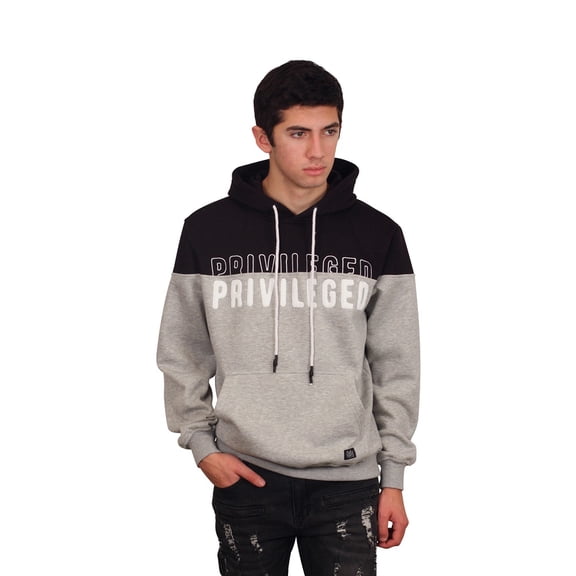 BLEECKER & MERCER Chenille Embroidered PRIVILEGED Fleece Hoodie