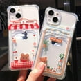 thumbnail image 3 of Compatible with iPhone Case,Cute Cartoon Bear Credit Card Slot Holder Wallet Transparent Camera Lens Protection Clear Soft Shockproof Cover Phone Case (Plant,iPhone Xs), 3 of 6