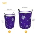 thumbnail image 3 of Fotbe Dark Purple Snowflakes Cesto de Ropa con Asas, Cesto Impermeable de Gran Capacidad, Bolsa de Lavado para Dormitorio, Cesto de Ropa con Ruedas y Asas-Medium, 3 of 6