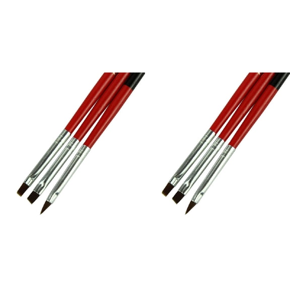 3pcs/lot Red Soft and Pen Brushes Tool Set Hard Gel Brush for Nail Nail Scrub Brushes Push Liner Brush Solid Brush Soap Size 8 Brush for Acrylic Nails Dampen Dish for Acrylic Nails Nail Brush Eco