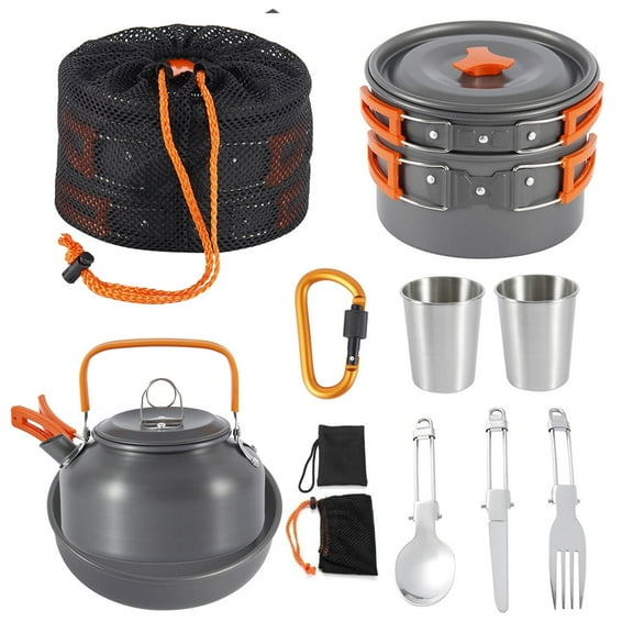 FUYGRCJ 2-3 People Portable Outdoor Tableware Mess Kit Lightweight Outdoors Cooking Equipment