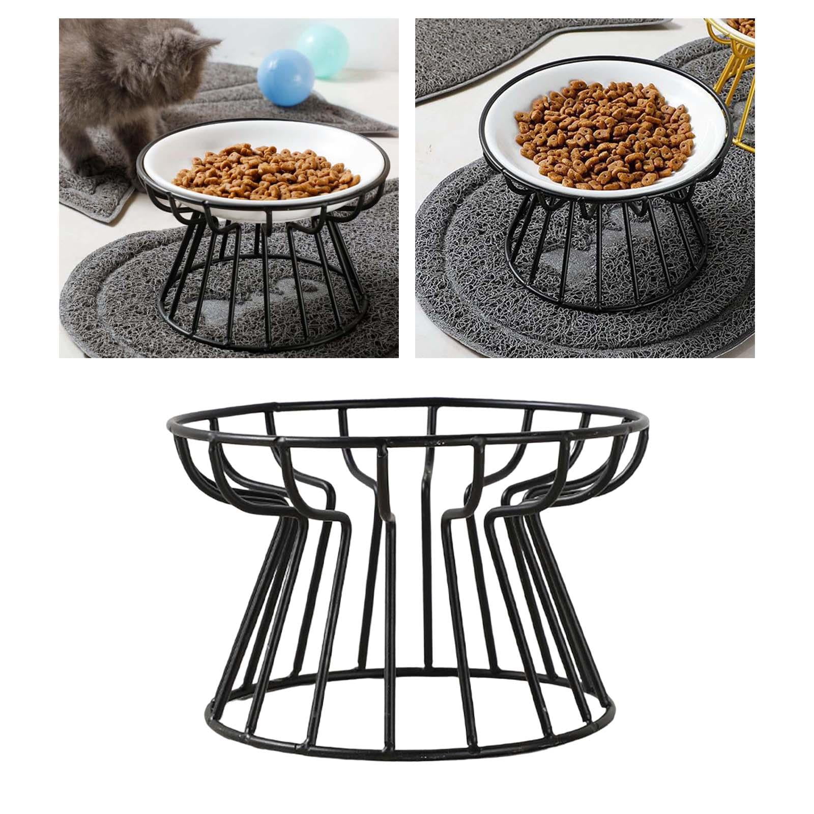 YWMJZEU Nordic Style Cat Bowl Pet Feeding Dish Cat Food Bowl Cat Elevated Feeder Black Black Raised Stand
