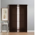 thumbnail image 1 of Interior Trends 2 Piece Fully Stitched Sheer Voile Window Panel Curtain Drape Set (84"" Long Chocolate), 1 of 2