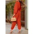 thumbnail image 3 of Mono Enterizo PRETTYGARDEN con Cuello en V y Cinturón Naranja Talla M, 3 of 7