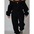 thumbnail image 6 of Casual Matching Two-piece Set, Zip Up Sweatshirt & Solid Sweatpants Outfits, Women's Clothing, 6 of 6