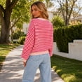 thumbnail image 5 of Stralyhd Womens Cardigan Sweaters Button Up Long Sleeve Casual Cardigans Knit Soft Crew Neck Sweater Cozy Loose Fit 2026 Spring Fall Outfits Red M, 5 of 6