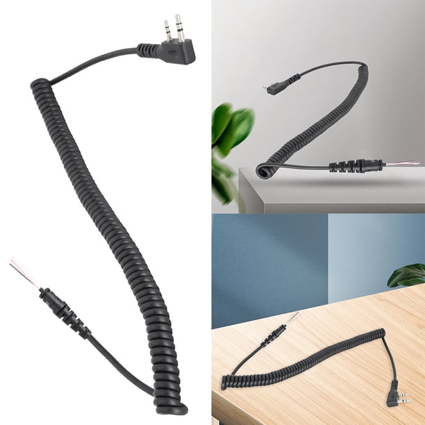 Likrtyny Cable micrófono 4 hilos enchufe K 2 pines para Baofeng UV-82 UV-5R para Baofeng