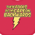 thumbnail image 4 of Inktastic These Fools Put My Cape on Backwards&reg; Bolt Yellow Boys or Girls Baby Bib, 4 of 4