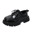 thumbnail image 2 of Willtoo Girls Slip On Loafers PU Faux Leather Oxford Shoes Chunky Heel Flats Church School Uniform Dress Shoes, 2 of 7