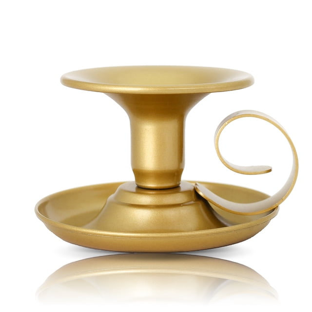 Candelabro decorativo interior anti-óxido de hierro de hierro de hierro a la luz de la vela de la cena del soporte del soporte de la vela con la manija de oro 2 piezas Noticed HA010578-02B
