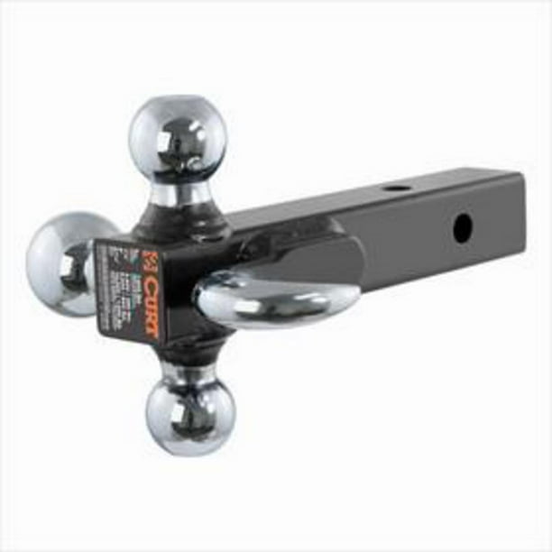 CURT 45675 MultiBall Trailer Hitch Ball Mount, 17/8, 2, 25/16Inch Balls and Tow Hook, Fits 2