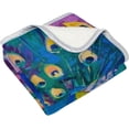 thumbnail image 2 of SKYSONIC Velvet Plush Throw Thermal Blanket 4 x 5 FT Peacock Painting Flannel Fleece Blanket for Women Kids Couch Bed Sofa Car, 2 of 5