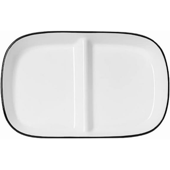ABCISI Porcelain Healthy Eating Plate, Portion Control Plate, Diet Dinner Plate with 2 Compartment, Ceramic Divided Plates for Adults Weight Loss