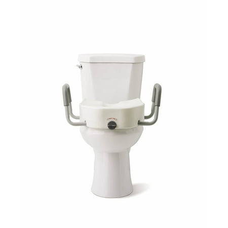 Medline Toilet - Medline Elongated Raise Locking Toilet Seat with Detachable Armrests