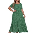 thumbnail image 2 of Fankiway Robe d'Été à Col Rond pour Femmes, Combinaison à Manches Courtes Florale, Robe Longue à Manches Courtes, Robes Grande Taille pour Femmes Rondes, Robes de Printemps pour Femmes 7704, 2 of 9
