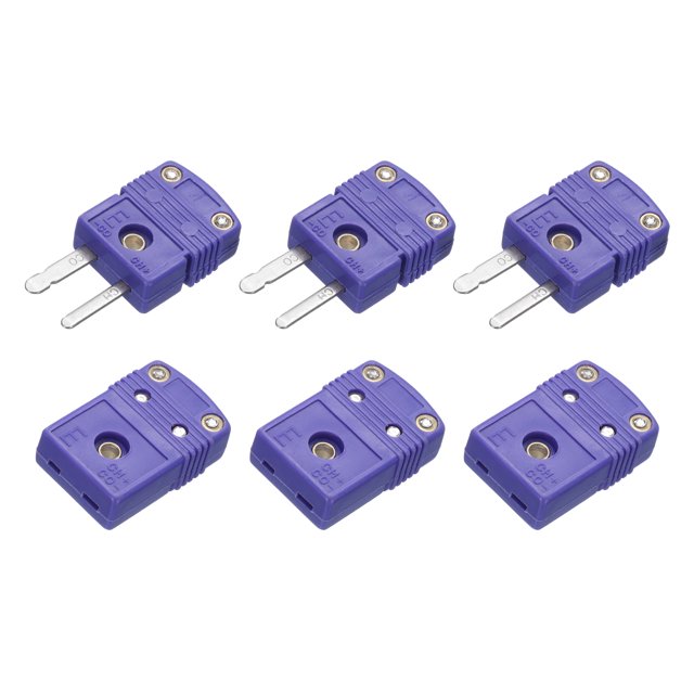 Adaptador de conector de termopar tipo E Uxcell macho hembra 220°C (428°F) para termopar púrpura 3 juegos